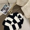 Striped Knit Polo Shirt (5) پلوشرت زنانه بافت راه راه