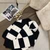 Striped Knit Polo Shirt (6) پلوشرت زنانه بافت راه راه