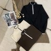 Women's Half-Zip Knit Sweater (1) بافت نیم زیپ زنانه