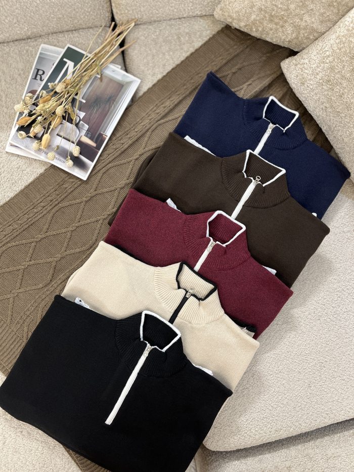 Women's Half-Zip Knit Sweater (3) بافت نیم زیپ زنانه