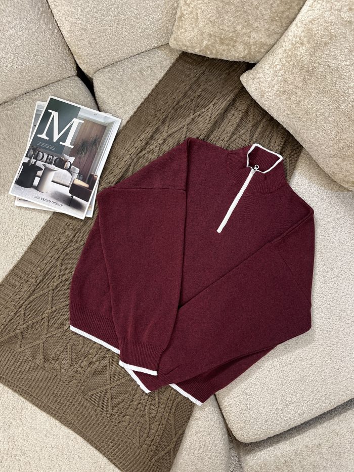 Women's Half-Zip Knit Sweater (8) بافت نیم زیپ زنانه
