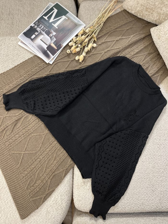 Women's Openwork Sleeve Knit Sweater (20) بافت آستین ژور زنانه