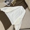 Women's Openwork Sleeve Knit Sweater (3) بافت آستین ژور زنانه